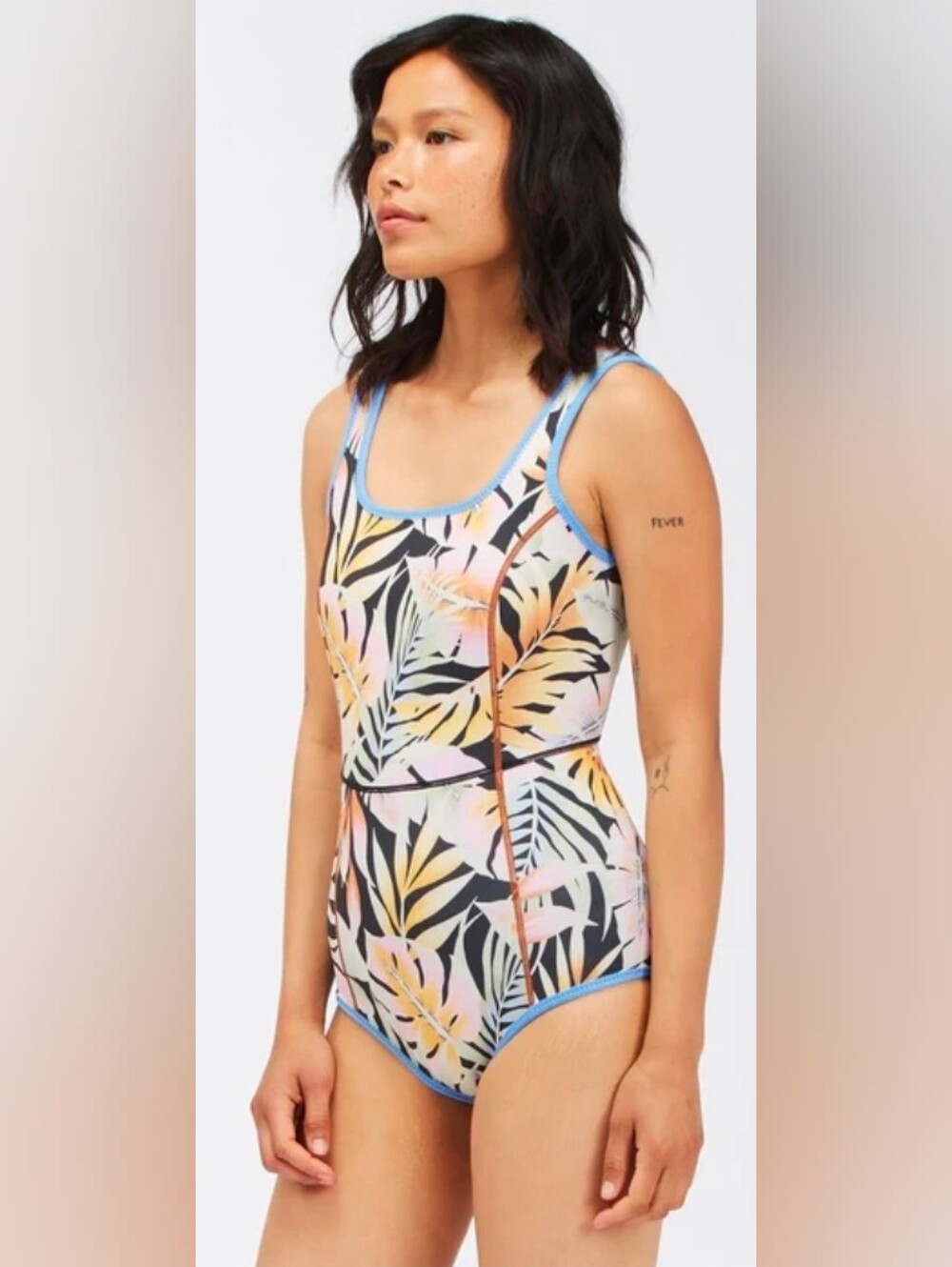 Billabong Pastel Tropical Reversible Scoop-Back One-Piece Swimsuit
